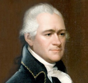 Portrait of Alexander Hamilton by Ezra Ames. 