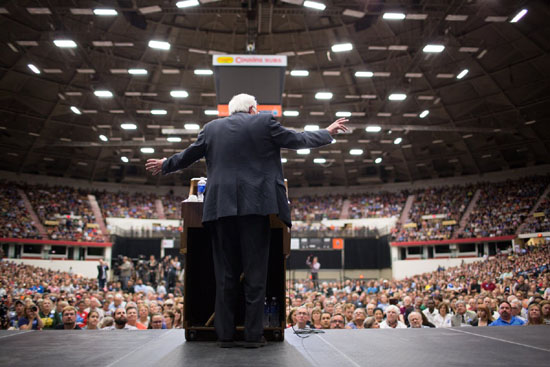 Screenshot from Bernie Sanders rally in Portland, OR. 